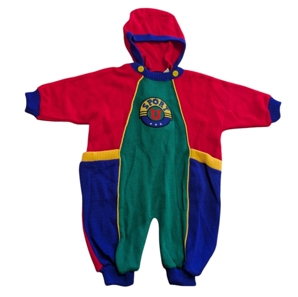 Vintage 90s Colorful Kids One Piece "Sport"